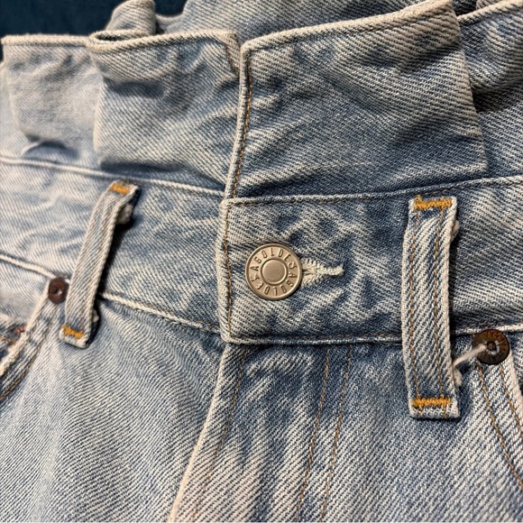AGOLDE Lettuce High Waisted Denim Mini Skirt Organic Cotton Size 26 Made In USA - Picture 4 of 6